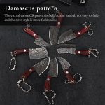 Mini Knife Set, Damascus Pocket Knife Set with Sharpener, Mini Chef Knife EDC Knives Set, Tiny knife Cleaver Keychain Tiny Things for Package Opener, Box Cutter, Letter Opener - Set of 7 - Image 6