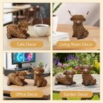 2pcs Highland Cow Figurines for Home, 5Inch Highland Cows Decor for Table Kitchen Book Shelf Bathroom Farmhouse, Highland Cow Gifts for Women and Kids - Image 3