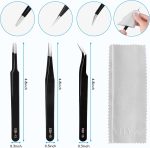 YHYZ 3PCS Precision Tweezers Set, Premium Stainless Steel Anti-Static ESD Tweezes, Suitable for Tweezers, for Craft, Electronic, Soldering, Model, Hobby, Jewelry Making Laboratory - Image 3