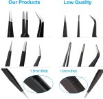 YHYZ 3PCS Precision Tweezers Set, Premium Stainless Steel Anti-Static ESD Tweezes, Suitable for Tweezers, for Craft, Electronic, Soldering, Model, Hobby, Jewelry Making Laboratory - Image 4