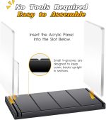 Comic Book Storage Holder，Wood Comic Book Case with three acrylic dividers，Acrylic Comics Book Box，Bin & Organizer，Stores Up To 150 Comics (Black) - Image 4