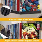 Comic Book Storage Holder，Wood Comic Book Case with three acrylic dividers，Acrylic Comics Book Box，Bin & Organizer，Stores Up To 150 Comics (Black) - Image 5
