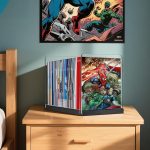 Comic Book Storage Holder，Wood Comic Book Case with three acrylic dividers，Acrylic Comics Book Box，Bin & Organizer，Stores Up To 150 Comics (Black) - Image 7