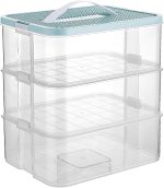 Plastic Storage Organizer for Lego Box Kids Child Toy Stackable Containers with Lids Bins 3 Layers Adjustable Compartments Building Blocks Chest Case - Image 7