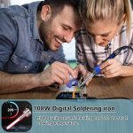 Soldering Iron Kit, 100W High-Power LCD Digital Soldering Iron, Circuit Board Repair Soldering Kit with Magnifying Glass Helping Hands, Adjustable Temperature Solder Welding Tools - Image 3