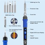 Soldering Iron Kit, 100W High-Power LCD Digital Soldering Iron, Circuit Board Repair Soldering Kit with Magnifying Glass Helping Hands, Adjustable Temperature Solder Welding Tools - Image 6