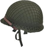 WWII US WW2 Army M1 Helmet Steel Shell with Net/Canvas Chin Strap DIY Painting - Image 4
