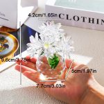 Ornalrist Crystal White Daisy Flower Figurine Glass Flower Decor | Glass, Bouquet Floral Collectible, Decor Gifts, For Friends Women Mom, Birthday Christmas - Image 5