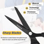 10" Scissors All Purpose, Heavy Duty Scissors for Office,Black | Premium Stainless Steel Sharp Blade,Comfort Grip Soft Handles for Fabric,Paper,Leather,Clothing, Sewing & Crafting DIY - Image 3