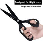 10" Scissors All Purpose, Heavy Duty Scissors for Office,Black | Premium Stainless Steel Sharp Blade,Comfort Grip Soft Handles for Fabric,Paper,Leather,Clothing, Sewing & Crafting DIY - Image 5