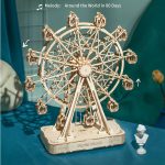 Rolife 3D Wooden Puzzle Hand Crank Music Box Machinarium Toys-DIY Wood Craft Kit-Creative Gift for Adults When Christmas/Birthday (Ferris Wheel Wood Color) - Image 3