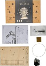 Rolife 3D Wooden Puzzle Hand Crank Music Box Machinarium Toys-DIY Wood Craft Kit-Creative Gift for Adults When Christmas/Birthday (Ferris Wheel Wood Color) - Image 7