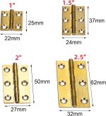 dophee 4Pcs Pure Brass Mini Hinges, Folding Butt Hinges, 1.5 Inch | Small Brass Hinges for Drawer Cabinet Cupboard Door Jewelry Box Wooden Case Chest Furniture - Image 4