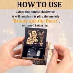 The Beast Hand Crank Music Box Valentine's Day Gift for Her-, Christmas for Her/Wife (Beast Movie Theme) Come with Blank Greeting Card - Image 4