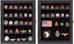 Small Military Challenge Coin Display case for Badges & Ribbons Black | Military veterans, service members, coin & pin collectors,Independent storage zones for coins & pins - Image 3