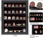 Small Military Challenge Coin Display case for Badges & Ribbons Black | Military veterans, service members, coin & pin collectors,Independent storage zones for coins & pins - Image 4