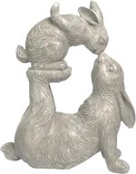 Newman House Studio Garden Statues Kissing Bunny Sulpture - Garden Décor Rabbit Collectible Figurines Yard Decorations Outdoor 11.8" L x 4.8" W x 14.6" H - Image 3