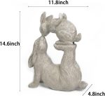 Newman House Studio Garden Statues Kissing Bunny Sulpture - Garden Décor Rabbit Collectible Figurines Yard Decorations Outdoor 11.8" L x 4.8" W x 14.6" H - Image 8