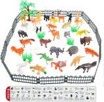 54 Piece Animal Figures for Kids, Safari Jungle Animal Figurines | Realistic animal figures for sensory bins, school learning, jungle party favors, cupcake toppers, classroom rewards - Image 5