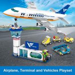 HOGOKIDS City Airport Airplane Building Set with LED Light, 901 PCS | City Airport Adventure, LED Light Feature, Rich Play Accessories, Great Gift for Adults Teens Boys Girls Age 6-12+ - Image 4