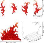 iplusmile Action Figure Stand, Assembly Figure Display Holder for Doll | Fire Effects Action Figure Model Support Base Stand, Compatible with HG RG SD SHF 1/144, Red - Image 3