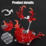 iplusmile Action Figure Stand, Assembly Figure Display Holder for Doll | Fire Effects Action Figure Model Support Base Stand, Compatible with HG RG SD SHF 1/144, Red - Image 4