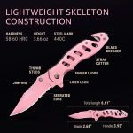 Pink Pocket Knife for Women - Legal Small Knife - 2.68 Inch Serrated Blade - Womens Knife for Self Defense - Cute Girl Survival Tool Pocket & Folding Knives - Mothers Day Gift Idea - 6655 P - Image 4