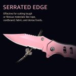 Pink Pocket Knife for Women - Legal Small Knife - 2.68 Inch Serrated Blade - Womens Knife for Self Defense - Cute Girl Survival Tool Pocket & Folding Knives - Mothers Day Gift Idea - 6655 P - Image 8