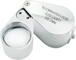 Pineapple 30X Jewelers Loupe with Light, Lighted Magnifying Glass Eye Loop, Illuminated LED Light Metal Pocket Magnifier for Jewelry, Currency, Plants, Coins, Diamonds, Stamps - Image 8