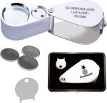 Pineapple 30X Jewelers Loupe with Light, Lighted Magnifying Glass Eye Loop, Illuminated LED Light Metal Pocket Magnifier for Jewelry, Currency, Plants, Coins, Diamonds, Stamps - Image 10