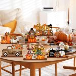 Yousoontic 6 Pcs Fall Thanksgiving Table Decor,Cute,Bright Orange | Wooden Thanksgiving Table Decorations Centerpieces, Thanksgiving Decorations, Give Thanks, Pumpkin & Truck Tabletop Signs - Image 4
