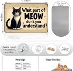 Funny Cat Metal Sign, What Part of Meow Don’t You Understand Cat Wall Decor, Cute Cat Lover Gift, Vintage Cat Tin Sign for Home Office Pet Room - Image 7
