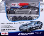 Maisto 1:24 Assembly Line 2017 Chevrolet Corvette Grand Sport - Grey - Image 4