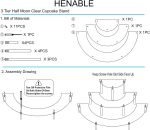 HENABLE Acrylic Display Risers, 3 Tier Clear Cupcake Perfume Stand Organizer, Half Moon Dessert Stand for Display, Food, Amiibo Funko POP Figure (2half - Image 7