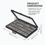 Card Display Case Aluminum Trade Show Display Case Large Portable Trading with Lock for Collectibles, Sports Cards. 34IN x 22IN - Black - Image 4