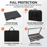 Card Display Case Aluminum Trade Show Display Case Large Portable Trading with Lock for Collectibles, Sports Cards. 34IN x 22IN - Black - Image 5
