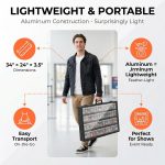 Card Display Case Aluminum Trade Show Display Case Large Portable Trading with Lock for Collectibles, Sports Cards. 34IN x 22IN - Black - Image 8