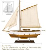 SAILINGSTORY Wooden Sailboat Decor Sailing Ship Model Boat Natural | 1930's Classic Yacht, Handcraft Authentic Details, Nautical Decor - Image 3