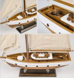 SAILINGSTORY Wooden Sailboat Decor Sailing Ship Model Boat Natural | 1930's Classic Yacht, Handcraft Authentic Details, Nautical Decor - Image 5