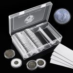 MUDOR 41mm Silver Dollar Coin Holder, 60 Pieces Eagle Coin Capsules | 7 Sizes Foam Gasket, Coin Collection Supplies,1 oz Silver Coin Storage Case Box - Image 3