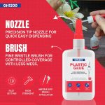 (2-in-1) Super Glue for Plastic with Brush Applicator & Nozzle - Fast Setting Plastic Glue Heavy Duty for Solid Bonds, DIY & More, Crystal Clear & No Stain Glue - Image 3