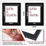 OMISHE Sports Magazine Frame, Fit 8.0x10.5 or 8.5x11.25 inch Magazine Display, 1 Pack, Magazine Frame for Wall, Black, Black Mat - Image 3