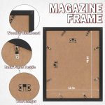 OMISHE Sports Magazine Frame, Fit 8.0x10.5 or 8.5x11.25 inch Magazine Display, 1 Pack, Magazine Frame for Wall, Black, Black Mat - Image 4