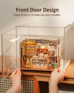 Rolife Dust Cover for Miniature House Building Sets Dsplay Case, Stackable Acrylic Display Box for Collectibles Storage Box with Door Dustproof Prevention (10.6x8.6x8.5inch) - Image 7