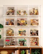 Rolife Dust Cover for Miniature House Building Sets Dsplay Case, Stackable Acrylic Display Box for Collectibles Storage Box with Door Dustproof Prevention (10.6x8.6x8.5inch) - Image 8