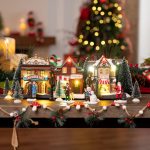 Valery Madelyn Pre-Lit Christmas Village Set House Decoration, Battery Operated Christmas Figurine Accessories Town Building Collection for Holiday Xmas DIY Tabletop (17 PCS) - Image 7