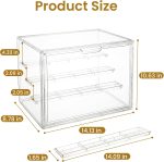Acrylic Display Case for Collectibles, 4-Tier Large Stackable Clear Display Box with Removable Shelves and Magnetic Door, Dustproof Showcase for Figures, 1 Pack - Image 3