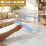 Acrylic Display Case for Collectibles, 4-Tier Large Stackable Clear Display Box with Removable Shelves and Magnetic Door, Dustproof Showcase for Figures, 1 Pack - Image 5