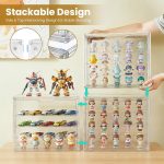 Acrylic Display Case for Collectibles, 4-Tier Large Stackable Clear Display Box with Removable Shelves and Magnetic Door, Dustproof Showcase for Figures, 1 Pack - Image 6