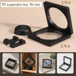 Floating Display Frame,for Jewelry & Coin Storage,Transparent Suspension Storage Box for Collector Daily Small Item Showcase & Gift Packaging, Black - Image 3